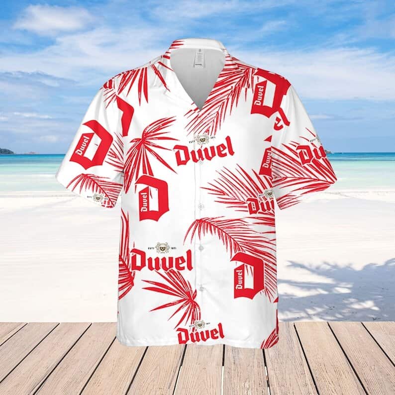 Duvel Beer Palm Leaves Pattern Hawaiian Shirt Beach Gift For Friend Duvel Beer Palm Leaves Pattern Hawaiian Shirt Beach Gift For Friend