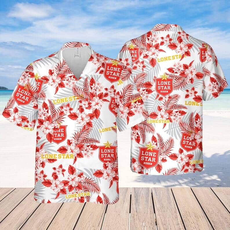 Lone Star Tropical Flower Pattern Hawaiian Shirt Beach Lovers Gift Lone Star Tropical Flower Pattern Hawaiian Shirt Beach Lovers Gift