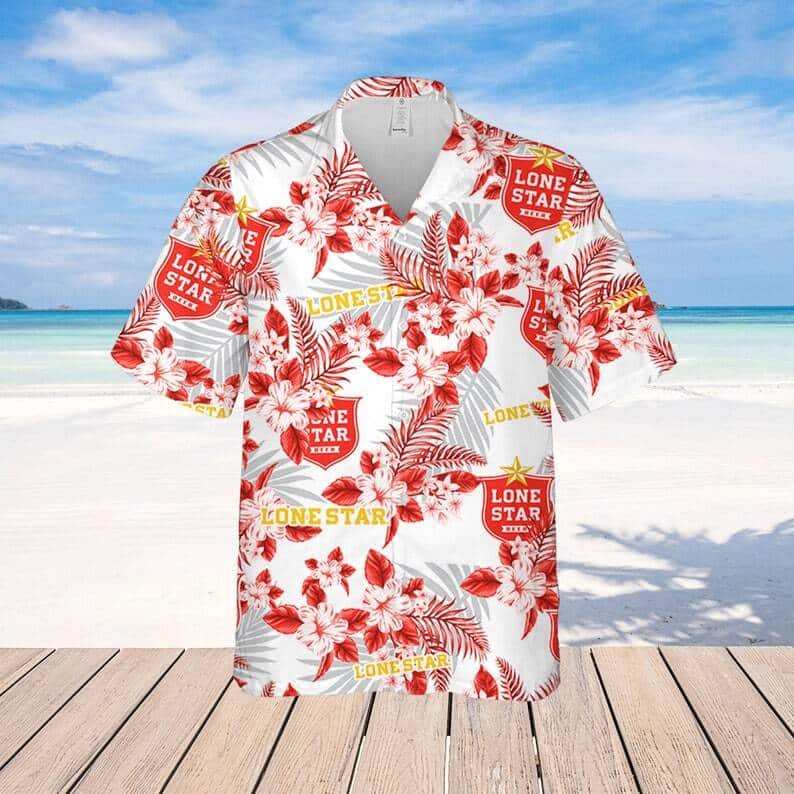 Lone Star Tropical Flower Pattern Hawaiian Shirt Beach Lovers Gift Lone Star Tropical Flower Pattern Hawaiian Shirt Beach Lovers Gift
