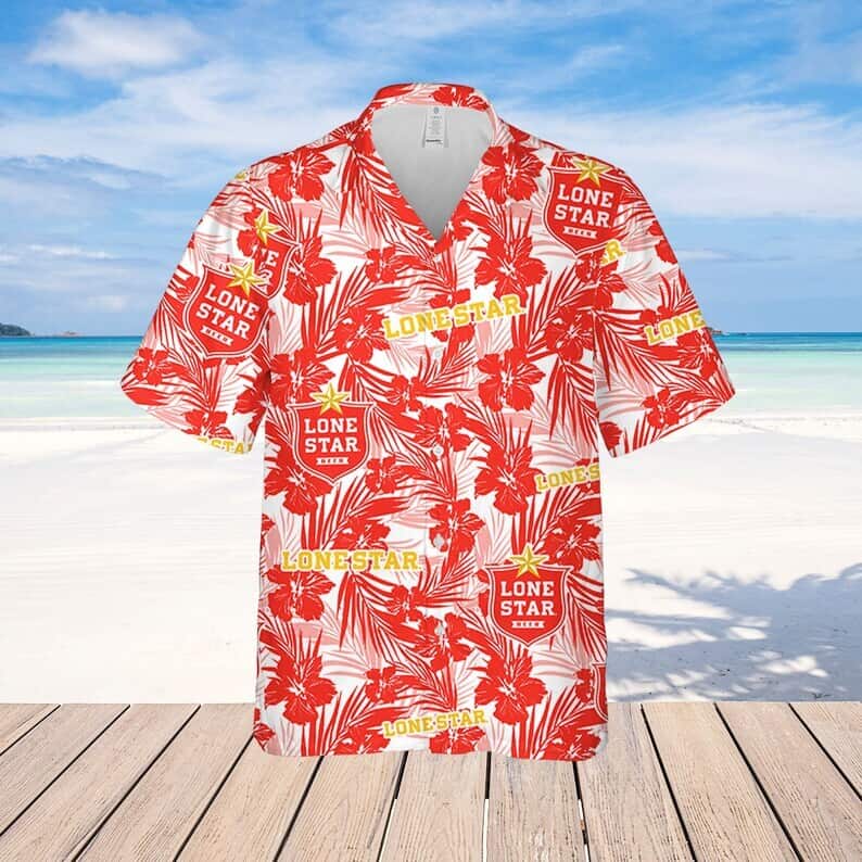 Lone Star Tropical Flower Pattern Hawaiian Shirt Best Beach Gift