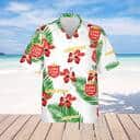 Lone Star Beer Hibiscus Flower Pattern Hawaiian Shirt