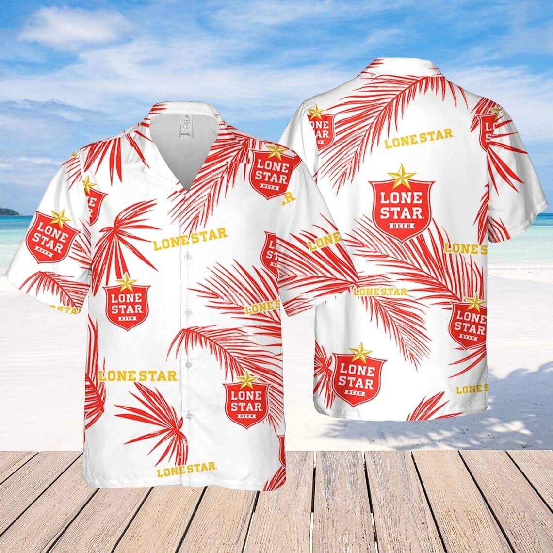 Lone Star Palm Leaves Pattern Hawaiian Shirt Beach Lovers Gift Lone Star Palm Leaves Pattern Hawaiian Shirt Beach Lovers Gift