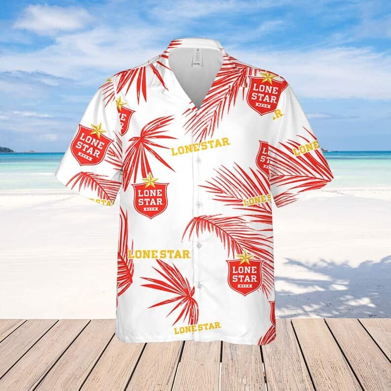 Lone Star Palm Leaves Pattern Hawaiian Shirt Beach Lovers Gift