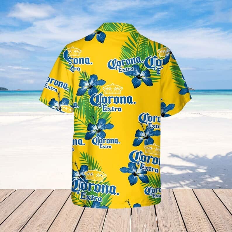 Corona Extra Hibiscus Flower Pattern Hawaiian Shirt Corona Extra Hibiscus Flower Pattern Hawaiian Shirt