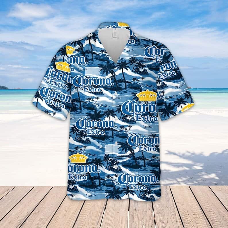 Corona Extra Island Pattern Hawaiian Shirt Best Beach Gift