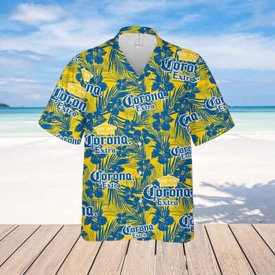 Corona Extra Tropical Flower Pattern Hawaiian Shirt Beach Gift For Friend