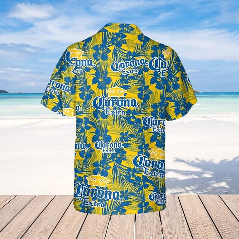 Corona Extra Tropical Flower Pattern Hawaiian Shirt Beach Gift For Friend
