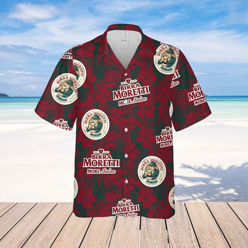 Birra Moretti Tropical Flower Pattern Hawaiian Shirt Birra Moretti Tropical Flower Pattern Hawaiian Shirt