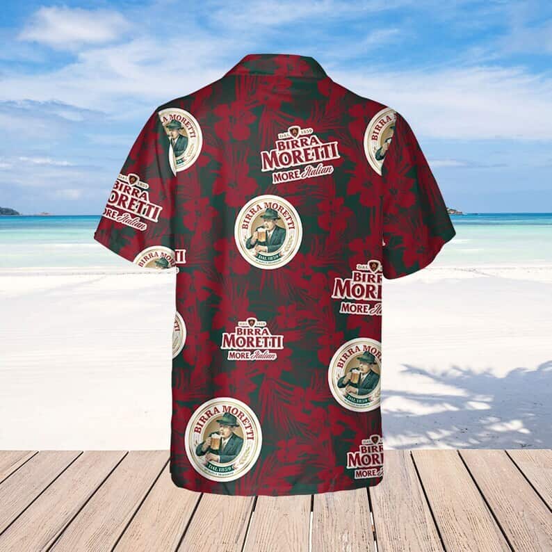 Birra Moretti Tropical Flower Pattern Hawaiian Shirt