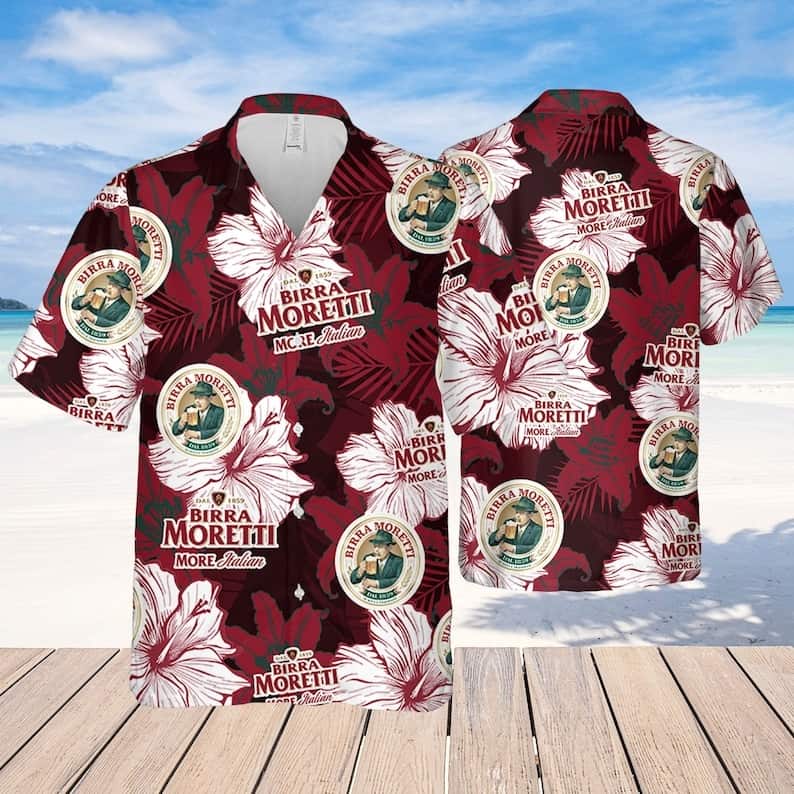Birra Moretti Beer Tropical Flower Pattern Hawaiian Shirt Beach Lovers Gift Birra Moretti Beer Tropical Flower Pattern Hawaiian Shirt Beach Lovers Gift