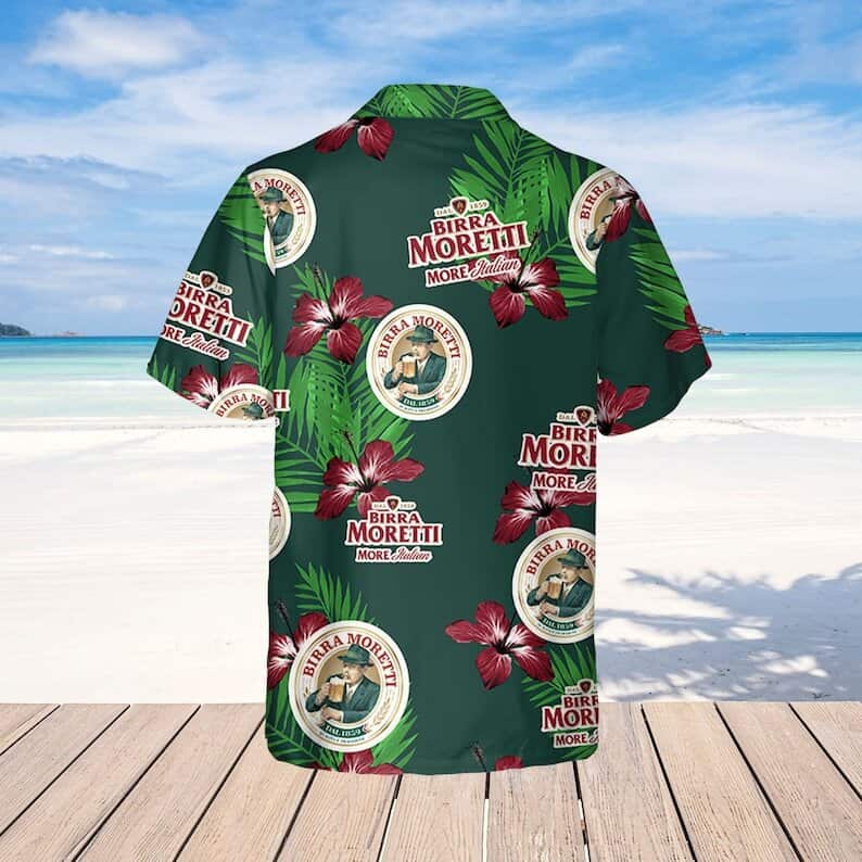Birra Moretti Beer Hibiscus Flower Pattern Hawaiian Shirt Gift For Beach Lovers Birra Moretti Beer Hibiscus Flower Pattern Hawaiian Shirt Gift For Beach Lovers
