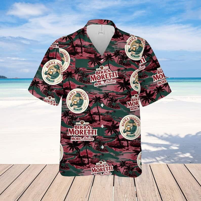 Birra Moretti Beer Island Pattern Hawaiian Shirt Birra Moretti Beer Island Pattern Hawaiian Shirt