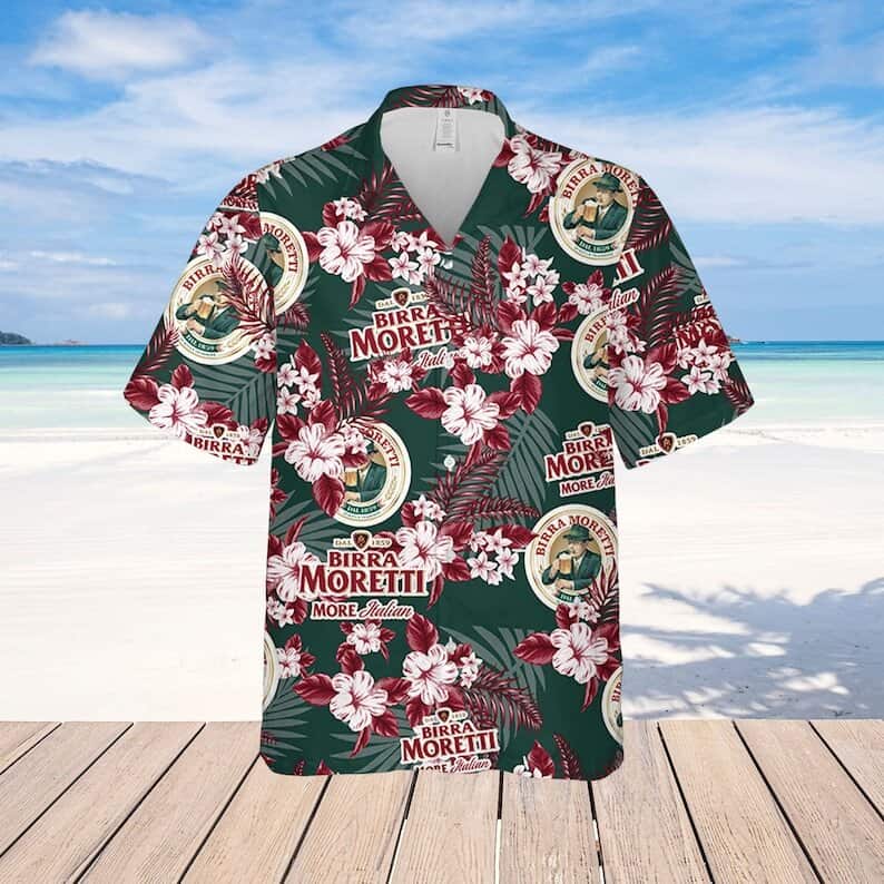 Birra Moretti Beer Flower Pattern Hawaiian Shirt Practical Beach Gift Birra Moretti Beer Flower Pattern Hawaiian Shirt Practical Beach Gift