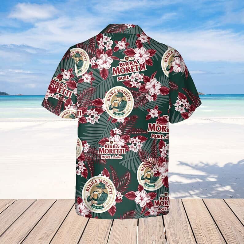 Birra Moretti Beer Flower Pattern Hawaiian Shirt Practical Beach Gift Birra Moretti Beer Flower Pattern Hawaiian Shirt Practical Beach Gift