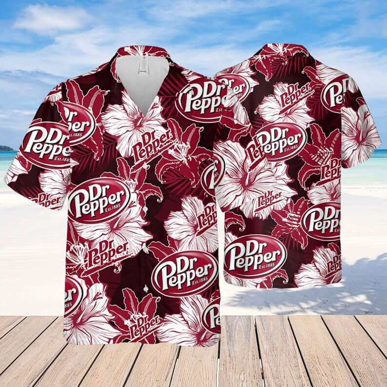 Dr.Pepper Hawaiian Shirt Tropical Flower Pattern Beer Lovers Gift