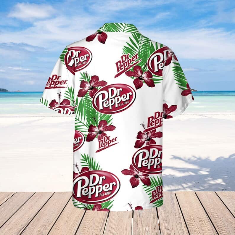 White Aloha Dr.Pepper Hawaiian Shirt Hibiscus Flower Beach Lovers Gift White Aloha Dr.Pepper Hawaiian Shirt Hibiscus Flower Beach Lovers Gift