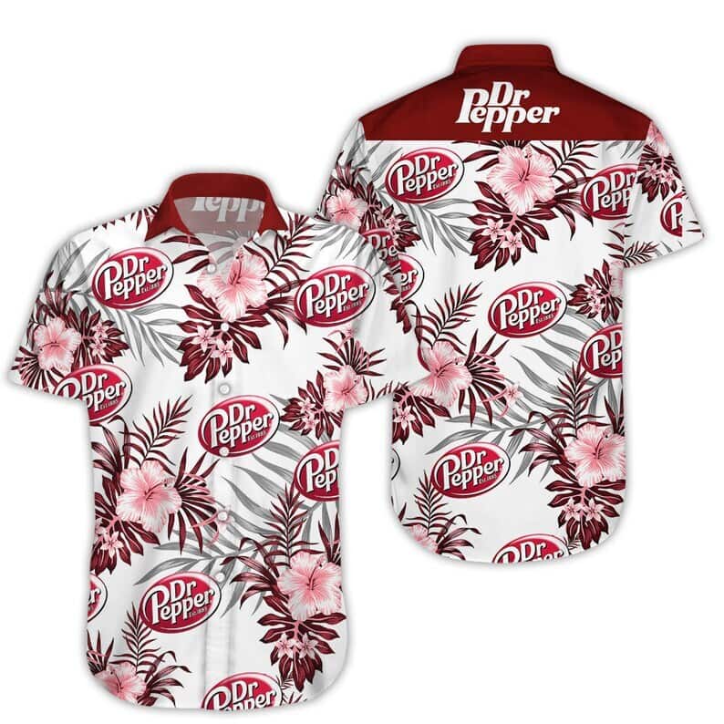 Dr.Pepper Beer Hawaiian Shirt Tropical Flower Pattern All Over Print Dr.Pepper Beer Hawaiian Shirt Tropical Flower Pattern All Over Print