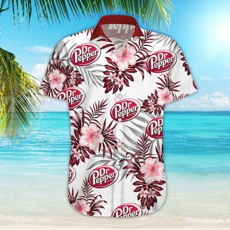Dr.Pepper Beer Hawaiian Shirt Tropical Flower Pattern All Over Print Dr.Pepper Beer Hawaiian Shirt Tropical Flower Pattern All Over Print