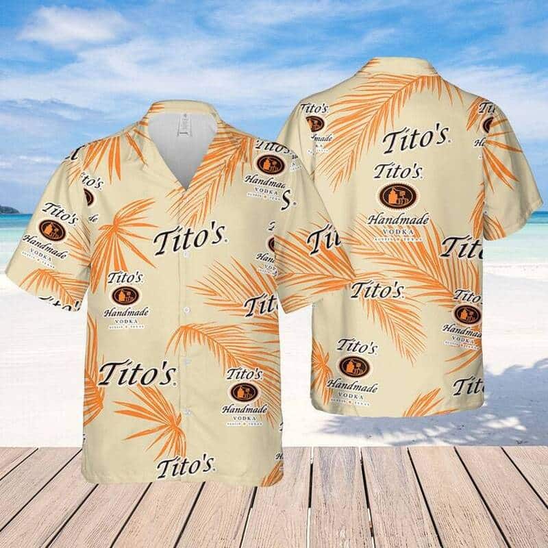 Tito's Hawaiian Shirt Palm Leaves Pattern Vodka Lovers Gift Tito's Hawaiian Shirt Palm Leaves Pattern Vodka Lovers Gift