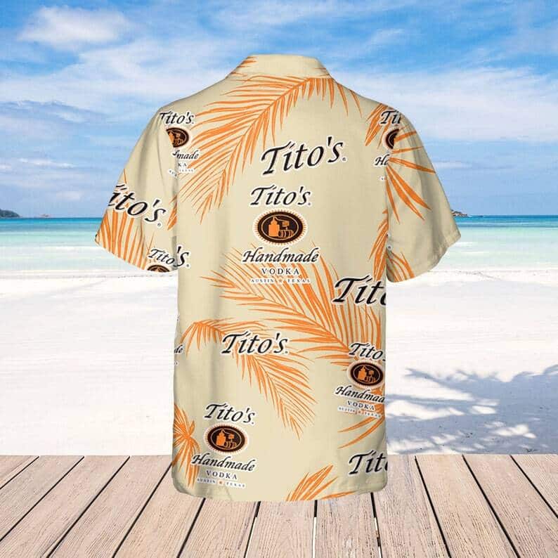 Tito's Hawaiian Shirt Palm Leaves Pattern Vodka Lovers Gift Tito's Hawaiian Shirt Palm Leaves Pattern Vodka Lovers Gift