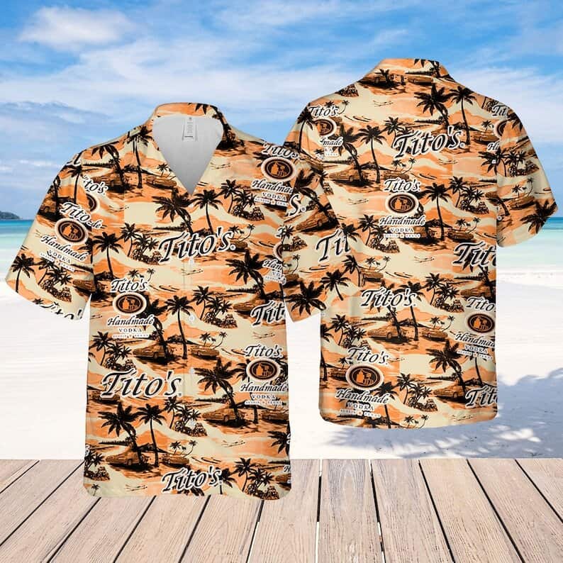 Tito's Vodka Hawaiian Shirt Sea Island Pattern Beach Lovers Gift Tito's Vodka Hawaiian Shirt Sea Island Pattern Beach Lovers Gift