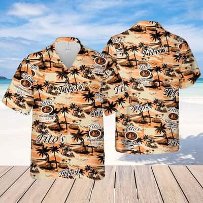 Tito's Vodka Hawaiian Shirt Sea Island Pattern Beach Lovers Gift Tito's Vodka Hawaiian Shirt Sea Island Pattern Beach Lovers Gift