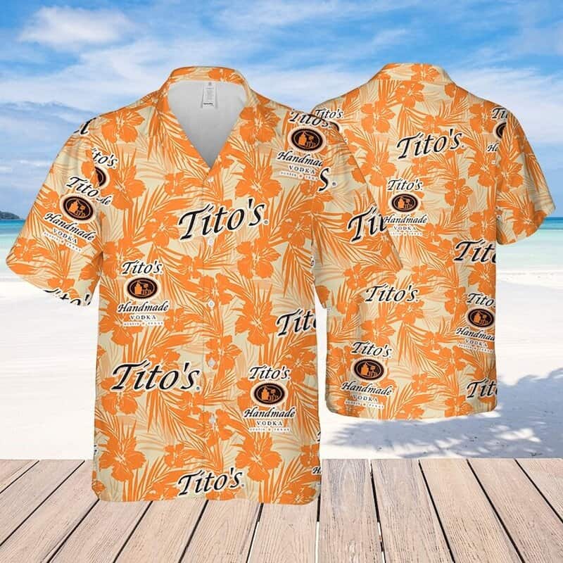 Tito's Vodka Hawaiian Shirt Tropical Flower Pattern Gift For Beach Lovers Tito's Vodka Hawaiian Shirt Tropical Flower Pattern Gift For Beach Lovers