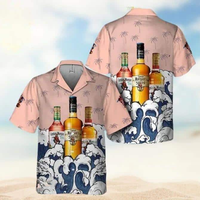 Summer Waves Captain Morgan Hawaiian Shirt Beach Lovers Gift