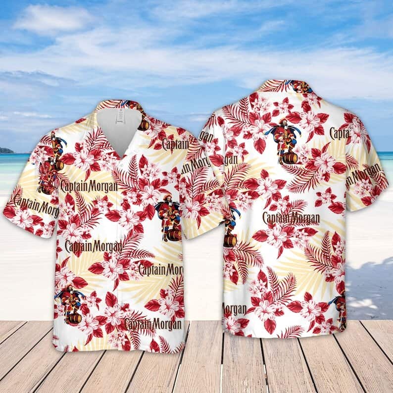 Captain Morgan Hawaiian Shirt Hibiscus Flower Pattern Beach Gift For Friend Captain Morgan Hawaiian Shirt Hibiscus Flower Pattern Beach Gift For Friend