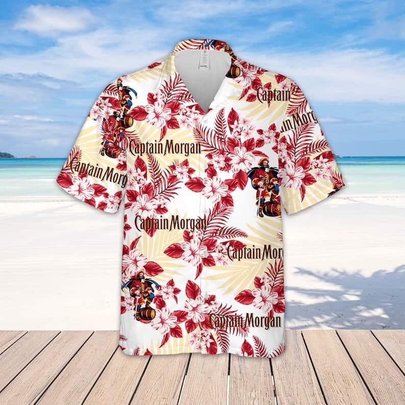 Captain Morgan Hawaiian Shirt Hibiscus Flower Pattern Beach Gift For Friend Captain Morgan Hawaiian Shirt Hibiscus Flower Pattern Beach Gift For Friend