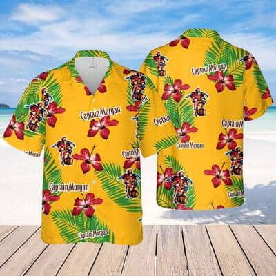 Captain Morgan Hawaiian Shirt Hibiscus Flower Palm Leaves Beach Lovers Gift Captain Morgan Hawaiian Shirt Hibiscus Flower Palm Leaves Beach Lovers Gift