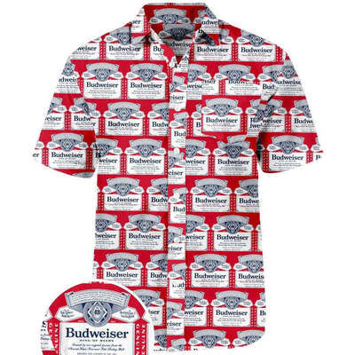 Budweiser King Of Beers Logo Hawaiian Shirt Budweiser King Of Beers Logo Hawaiian Shirt