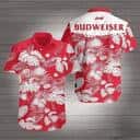 Budweiser Hawaiian Shirt Palm Leaves Pattern Best Beach Gift Budweiser Hawaiian Shirt Palm Leaves Pattern Best Beach Gift