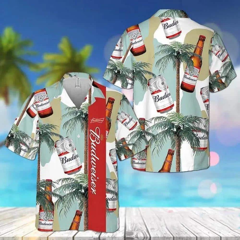 Budweiser Beer Hawaiian Shirt Tropical Coconut Tree Beach Gift For Friend Budweiser Beer Hawaiian Shirt Tropical Coconut Tree Beach Gift For Friend