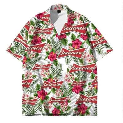 Budweiser Beer Hawaiian Shirt Tropical Flower Pattern Beach Lovers Gift Budweiser Beer Hawaiian Shirt Tropical Flower Pattern Beach Lovers Gift