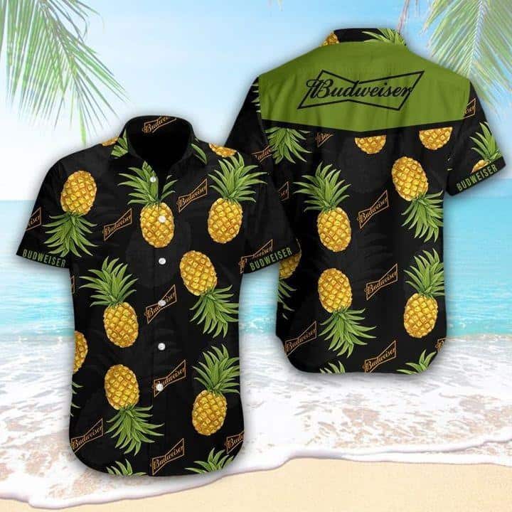 Budweiser Beer Hawaiian Shirt Pineapple Tropical Practical Beach Gift