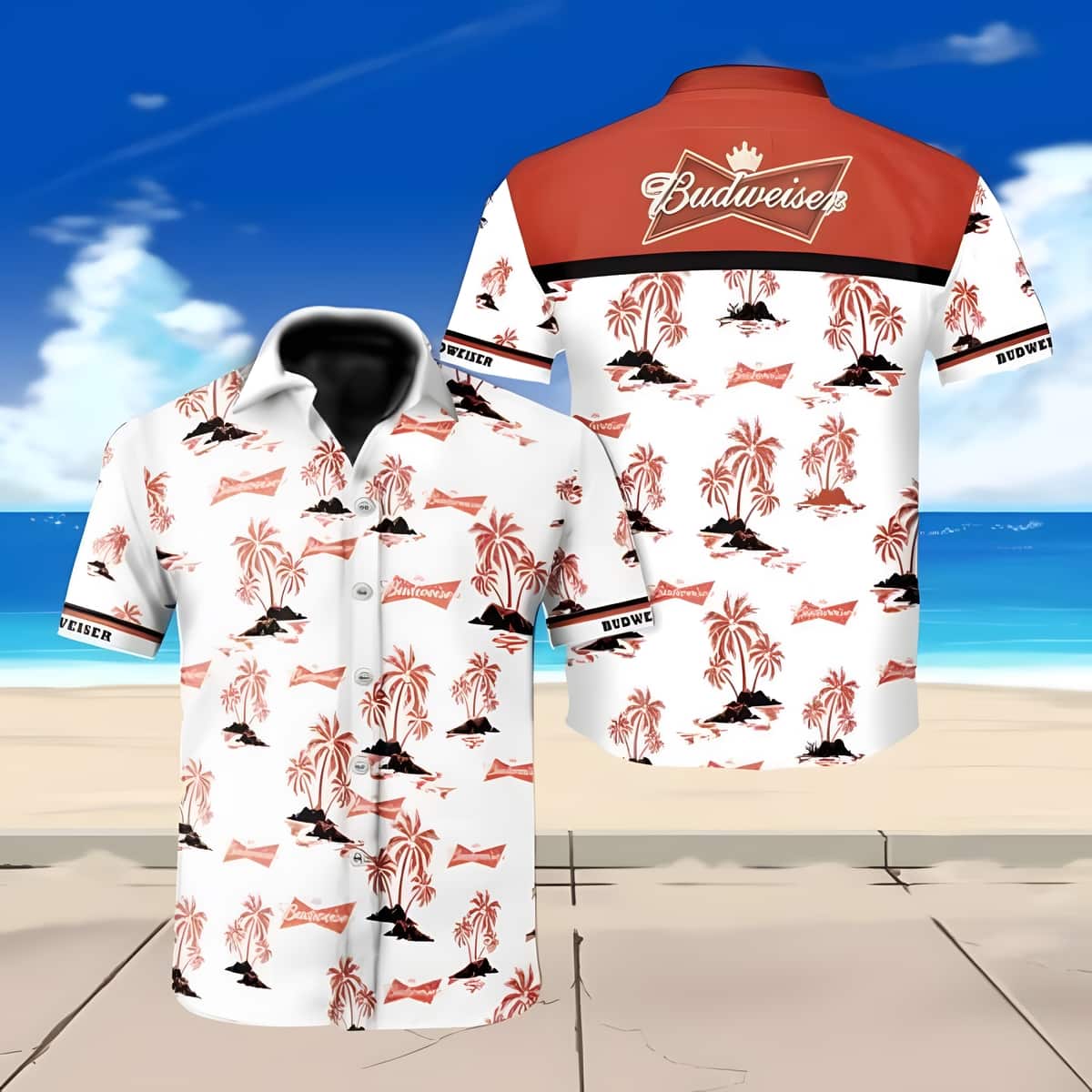 Budweiser Beer Hawaiian Shirt Island Pattern Gift For Beach Trip Budweiser Beer Hawaiian Shirt Island Pattern Gift For Beach Trip