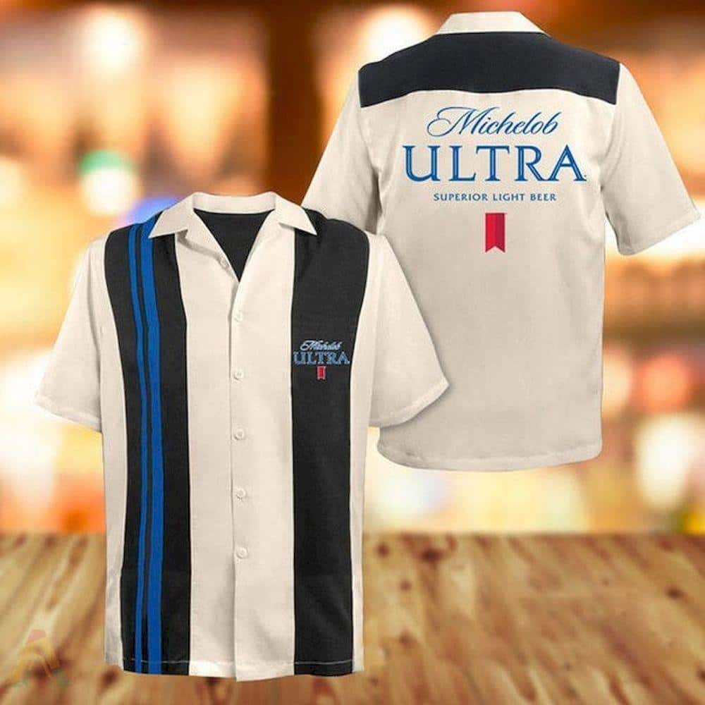 Vintage Beige Michelob Ultra Hawaiian Shirt Gift For Beer Drinkers Vintage Beige Michelob Ultra Hawaiian Shirt Gift For Beer Drinkers