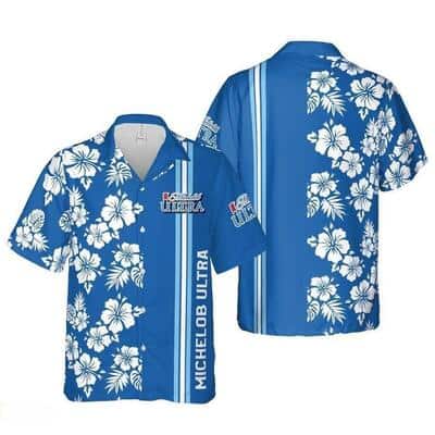 Michelob Ultra Beer Hawaiian Shirt Hibiscus Flower Pattern Practical Beach Gift Michelob Ultra Beer Hawaiian Shirt Hibiscus Flower Pattern Practical Beach Gift
