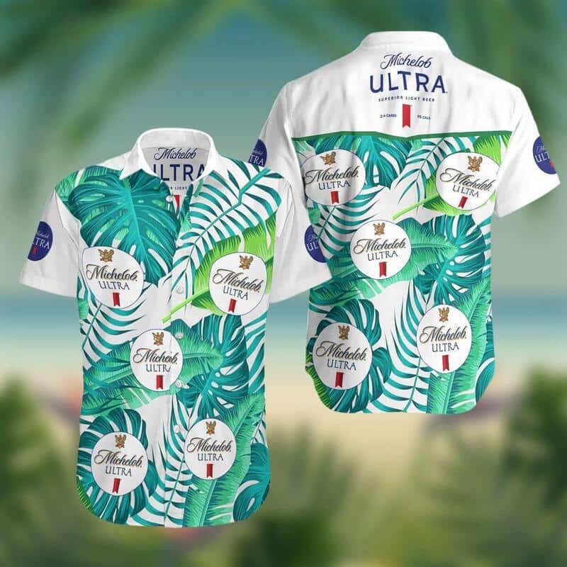 Michelob Ultra Beer Hawaiian Shirt Tropical Palm Leaves Michelob Ultra Beer Hawaiian Shirt Tropical Palm Leaves