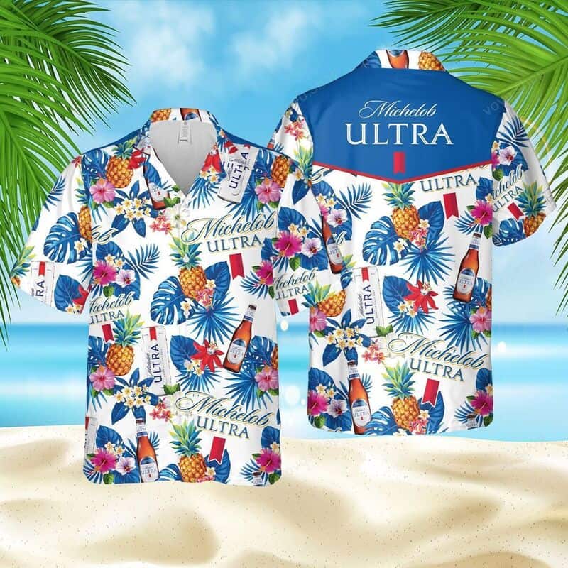 Michelob Ultra Beer Hawaiian Shirt Tropical Pattern Beach Vacation Gift Michelob Ultra Beer Hawaiian Shirt Tropical Pattern Beach Vacation Gift
