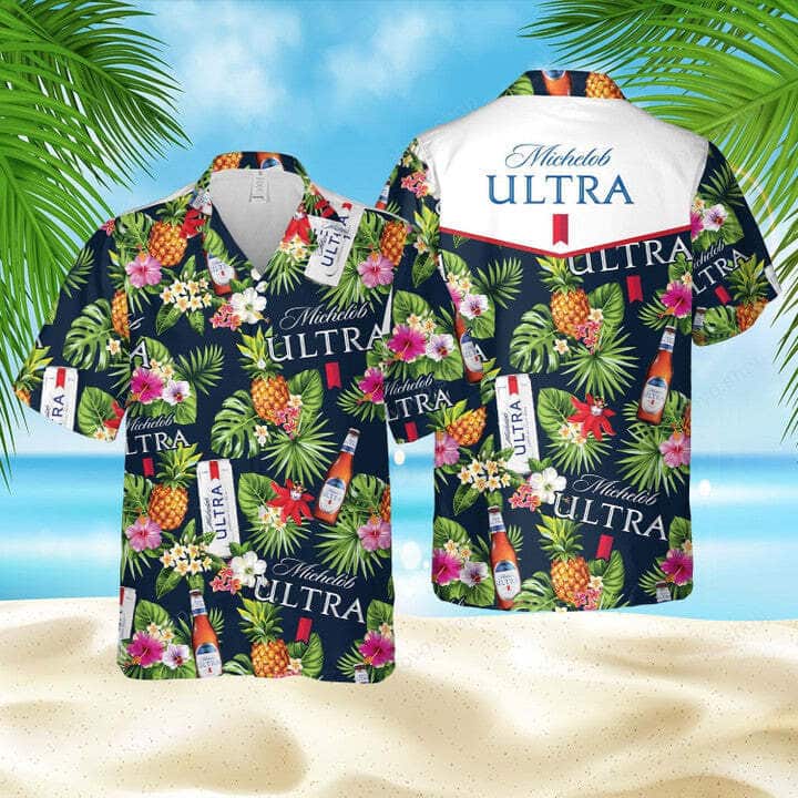 Michelob Ultra Beer Hawaiian Shirt Tropical Pattern Practical Beach Gift Michelob Ultra Beer Hawaiian Shirt Tropical Pattern Practical Beach Gift