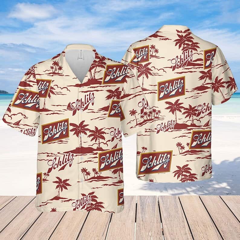 Schlitz Beer Beach Pattern Hawaiian Shirt Schlitz Beer Beach Pattern Hawaiian Shirt