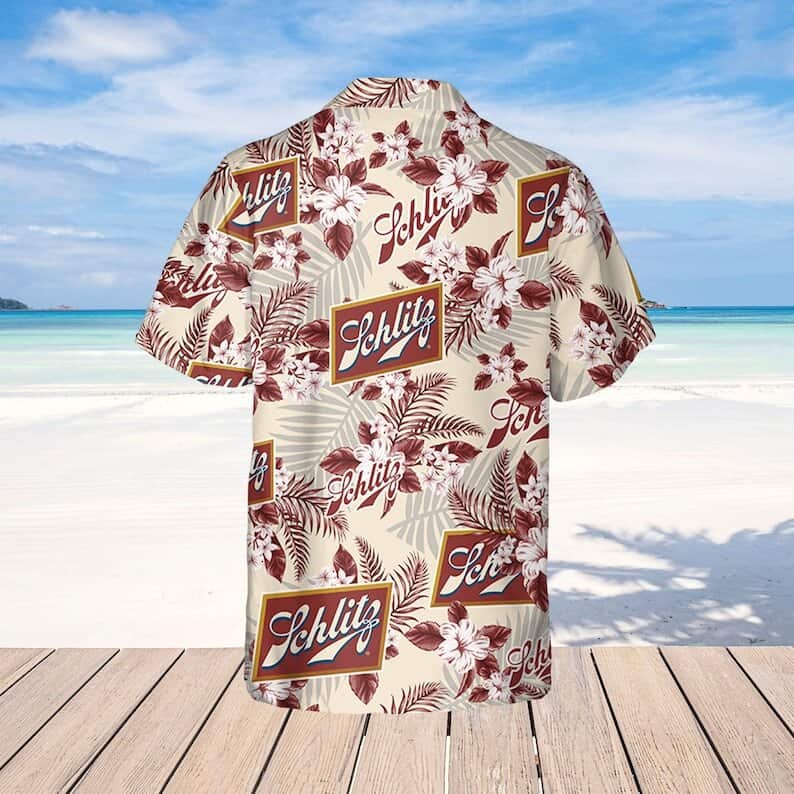 Schlitz Beer Flower Pattern Hawaiian Shirt Schlitz Beer Flower Pattern Hawaiian Shirt