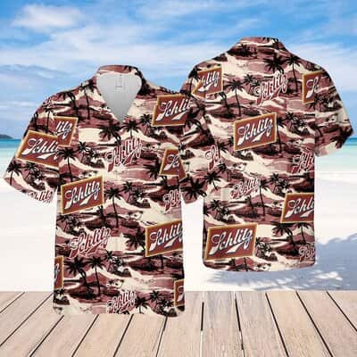 Schlitz Beer Sea Island Pattern Hawaiian Shirt Schlitz Beer Sea Island Pattern Hawaiian Shirt