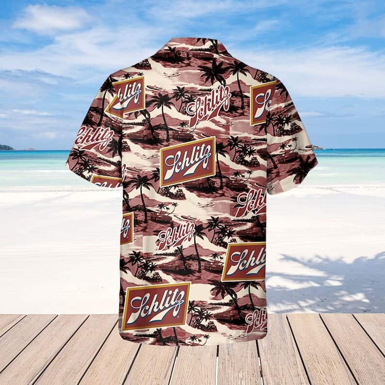 Schlitz Beer Sea Island Pattern Hawaiian Shirt