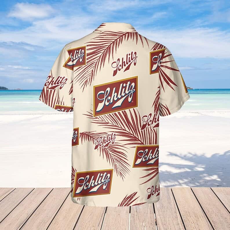 Schlitz Beer Palm Leaves Pattern Hawaiian Shirt Schlitz Beer Palm Leaves Pattern Hawaiian Shirt