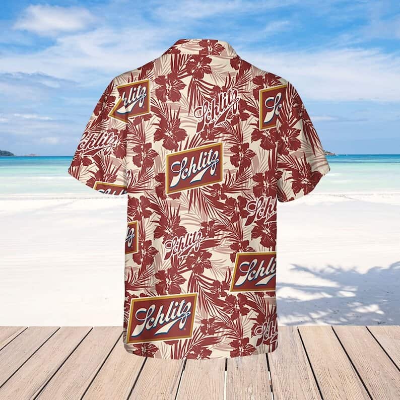 Schlitz Beer Hawaiian Shirt Tropical Flower Pattern Beach Lovers Gift