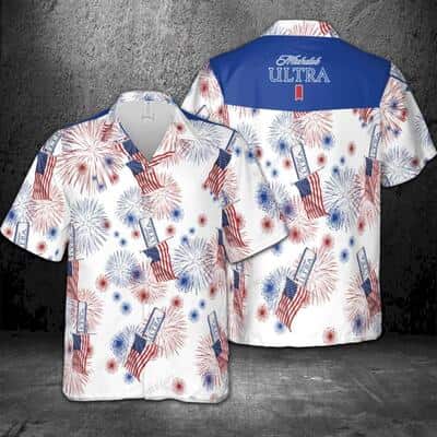 Michelob Ultra Hawaiian Shirt American Flag Fireworks Independence Day 4th Of July Michelob Ultra Hawaiian Shirt American Flag Fireworks Independence Day 4th Of July