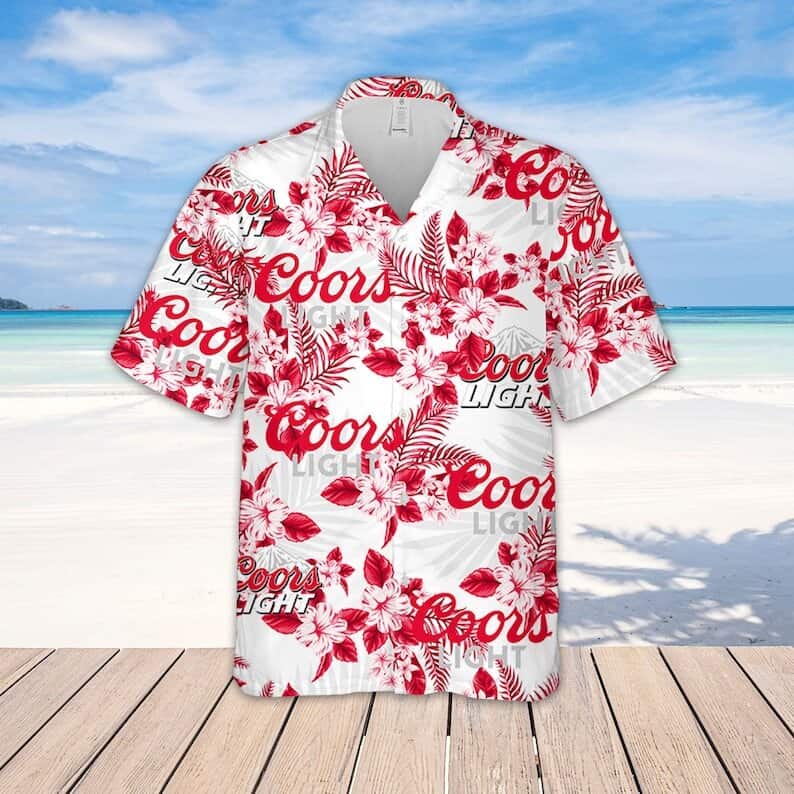 Coors Light Hawaiian Shirt Hibiscus Flower Pattern Beach Lovers Gift Coors Light Hawaiian Shirt Hibiscus Flower Pattern Beach Lovers Gift